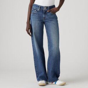 LEVIS SUPERLOW Double Button Jeans 32" Medium Wash Size 27